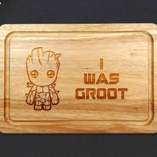 I was groot chopping board on a grey worktop