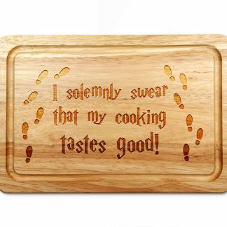 Harry Potter style chopping board on a white background