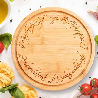 lord of the rings chopping board on a white worktop