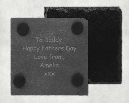 Worlds Best Farter Father's Day Square Slate Coaster - Image 2