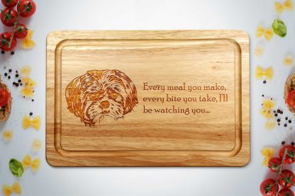 shih tzu chopping board on white background