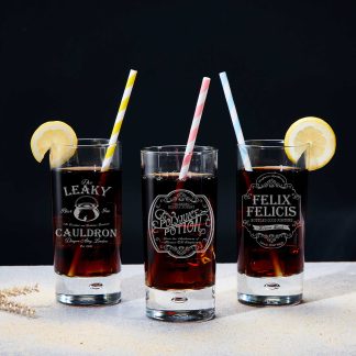 Set of Three Engraved Wizard Highball Glasses