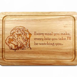 Wheaten Terrier Chopping Board on white worktop