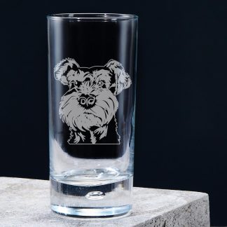 miniature schnauzer highball glass single empty