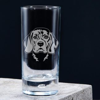 beagle highball glass single empty