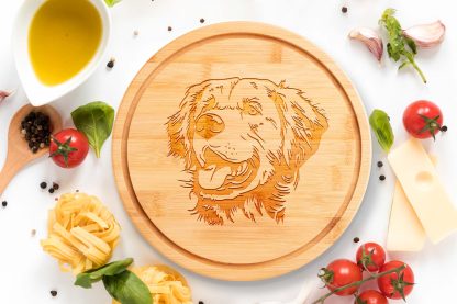 golden retriever portrait round chopping board