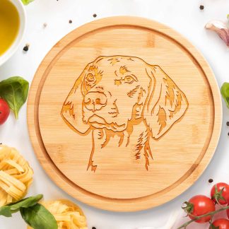 hungarian vizsla portrait-round-chopping board