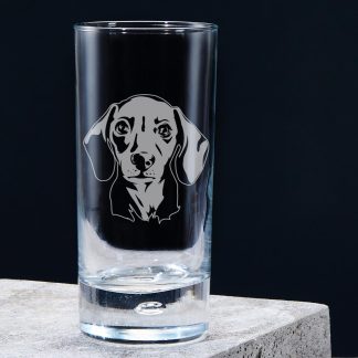 Dachshund highball glass single empty