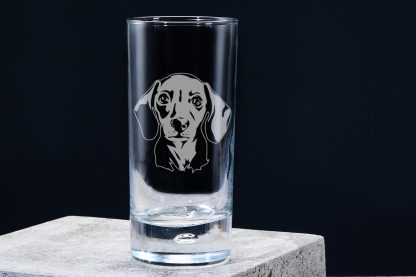 Dachshund highball glass single empty