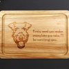 airedale terrier chopping board grey