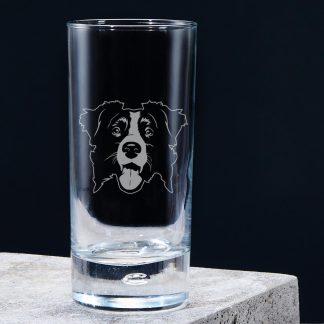 border collie highball glass single empty