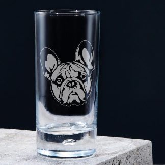 french bulldog highball glass single empty