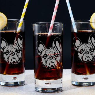 french bulldog highball glass triple full