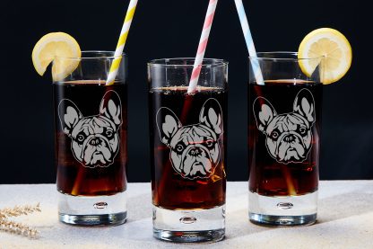 french bulldog highball glass triple full