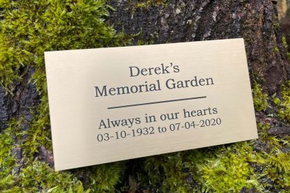 Personalised Brushed Brass Effect Memorial Plaque