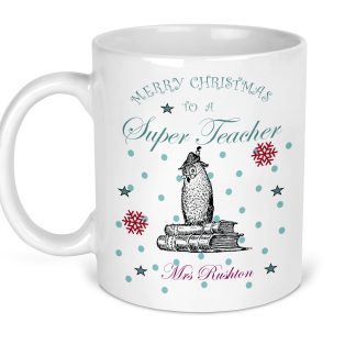 teacher christmas mug white