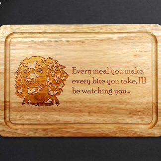 boykin spaniel chopping board grey