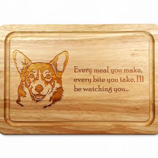 corgi chopping board white