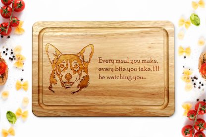 corgi chopping board white