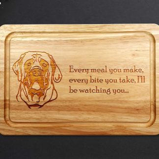 english mastiff chopping board grey