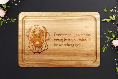 english mastiff chopping board grey