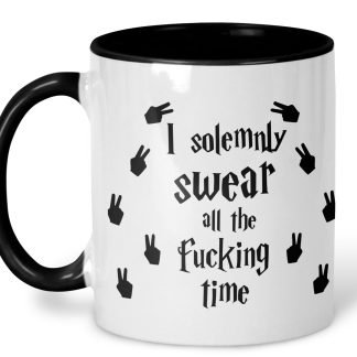 I solemnly swear mug with black handle