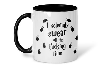 I solemnly swear mug with black handle