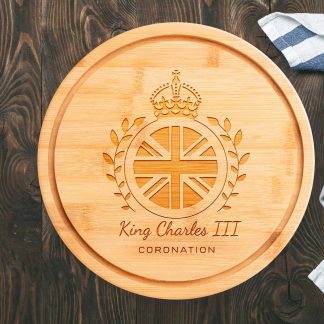 King Charles Coronation Round Chopping Board