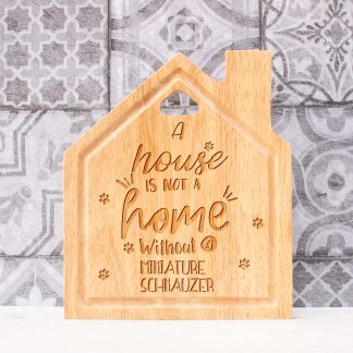 Miniature Schnauzer house shaped chopping board