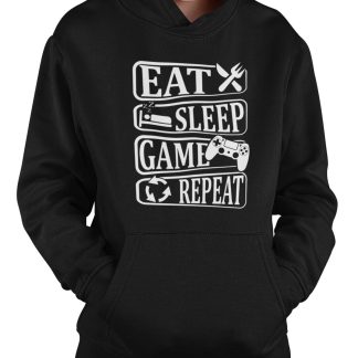 Children's Gaming Hoodie (Eat,sleep,game,repeat)