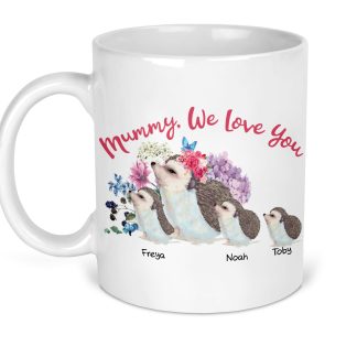 Personalised hedgehog mothers day mug