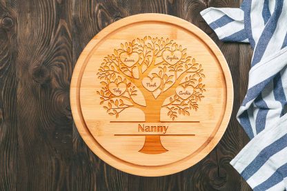 Personalised Family Tree Round Serving Board