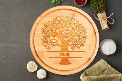 Personalised Family Tree Round Serving Board - Image 3