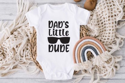 Dad's little dude cool Baby Vest