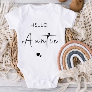 Hello Auntie Pregnancy announcement baby Vest