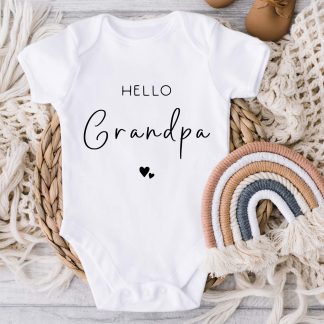 Hello Grandpa Pregnancy announcement baby Vest