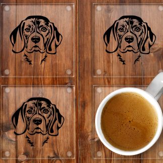 Beagle glass coasters