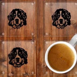 Bernese Mountain Dog Glass Drinks Coasters