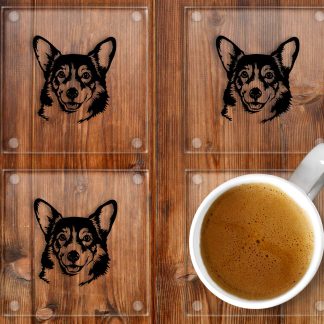 Corgi Glass Drinks Coasters