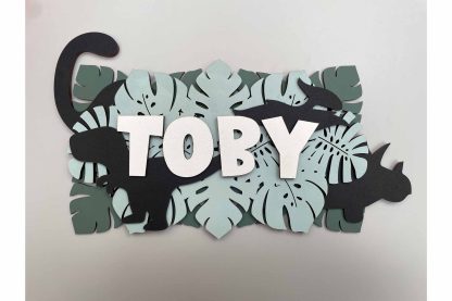 Personalised Dinosaur themed bedroom door sign