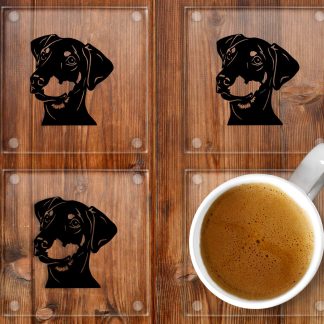 Doberman glass coasters