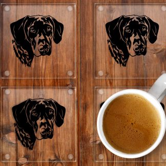 German Shorthaired Pointer glass coaster