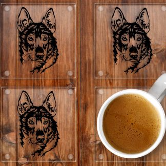 Husky glass coasters