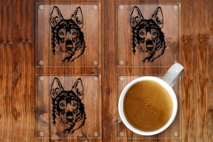 Husky glass coasters