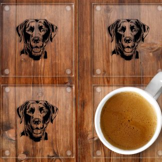 Labrador glass coasters