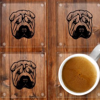 Shar Pei glass coasters