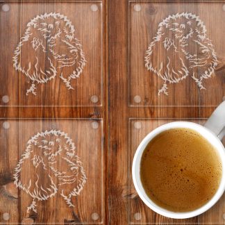 Standard Poodle glass coasters