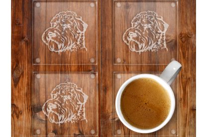 Wheaten Terrier glass coasters