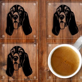 Bassett Hound glass coasters