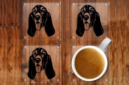 Bassett Hound glass coasters